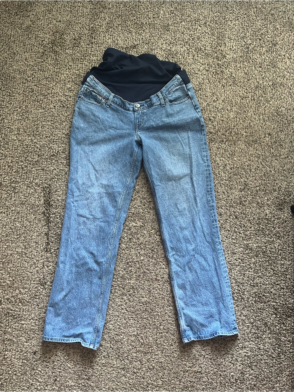 Maternity Blue Denim Jeans with Comfort Panel